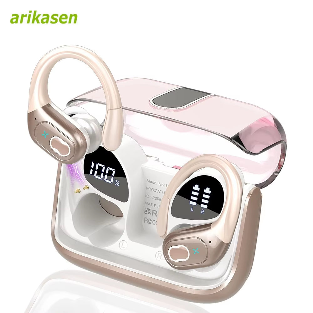 Bluetooth 5.3 Headphones 2024 Wireless Earbuds 75Hrs Sport Bluetooth Earphone with Noise Cancelling Mic IPX7 Waterproof Headsets