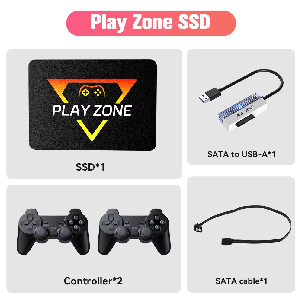 Playzone 1TB Retro Game SSD for Ps5/Xbox/Switch/Ps4/Ps3 Portable Emulator Consoles with 16000+ Games Plug&Play for Win Pc/Laptop