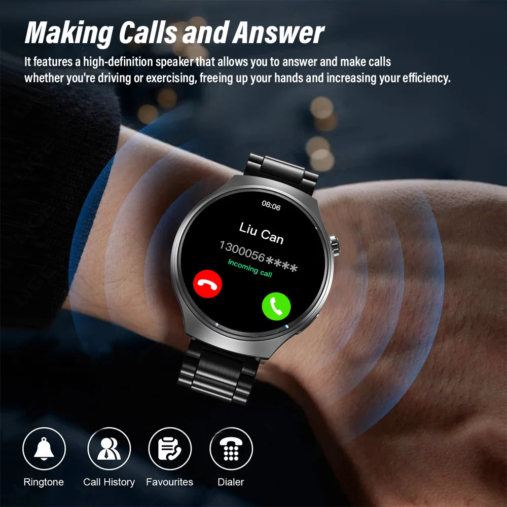 New Men'S Smart Watch HD Screen Heart Rate Bluetooth Call NFC Smartwatch for 2025 Men Women Holiday Gifts