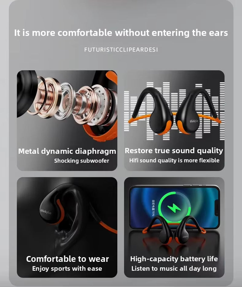 Original  X7 Bone Conduction Wireless Headphones 5.3 Bluetooth Earphones HIFI Stereo IPX7 Waterproof Music Sport Earbuds