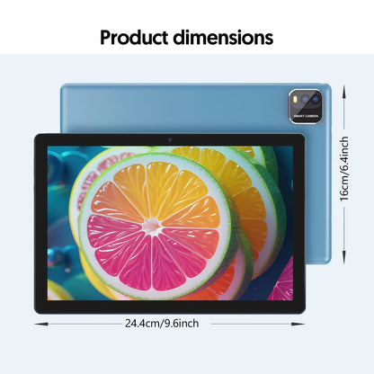 Android 14 Tablet, 10.1 Inches, Quad-Core Processor, 6GB RAM + 64GB ROM, 600GB Expansion Memory, 6000Mah