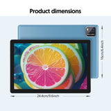 Android 14 Tablet, 10.1 Inches, Quad-Core Processor, 6GB RAM + 64GB ROM, 600GB Expansion Memory, 6000Mah