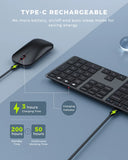 Wireless Bluetooth Keyboard and Mouse Combo Multi-Device Rechargeable Slim Keyboards and Mice for Win Macbook Pro Air