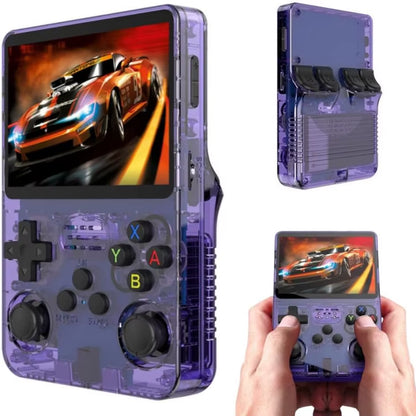 R36S Retro Handheld Game Console 3.5-Inch IPS Screen Video Game Player Built-In 22,000 Games Halloween Gift 128G Purple