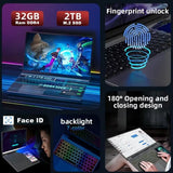 CARBAYTA 15.6"+7" Dual Screen Laptop Computer,  N95 32GB/16GB DDR4 RAM, RGB Backlit Keyboard 7" Touch Screen Notebook PC