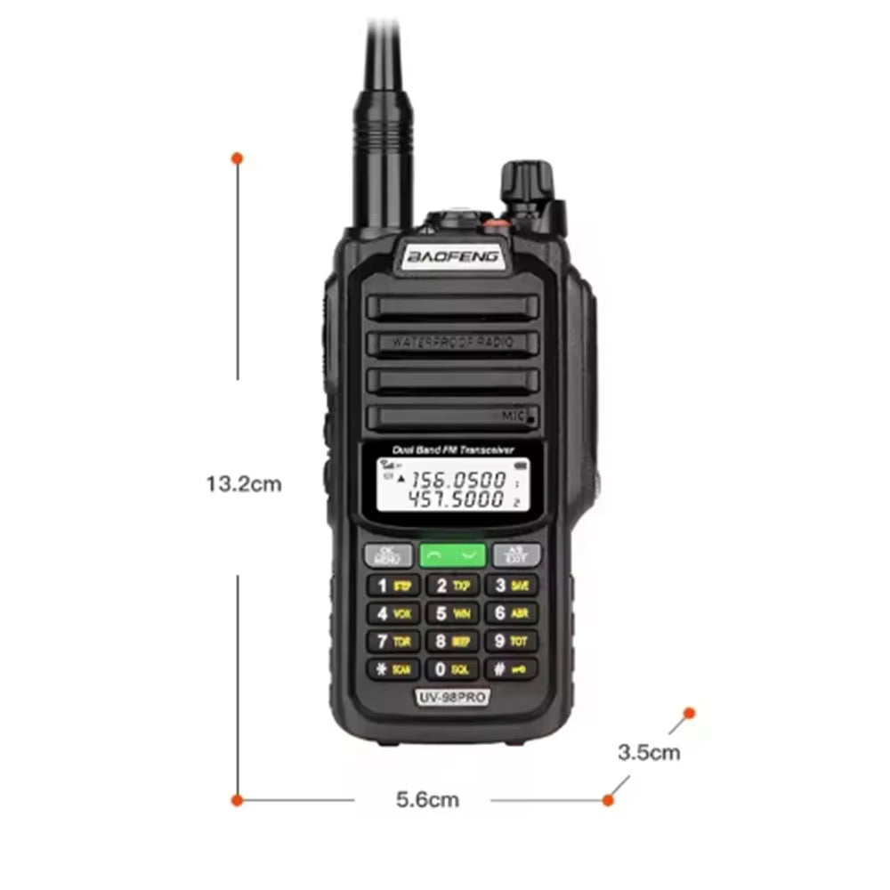 UV-98 PRO Walkie Talkie Long Range 10W High Power IP68 Waterproof Two Way Radio Dual Band FM Portable Hunting Radios