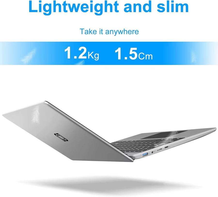 14 Inch Laptop PC 12GB LPDDR4 RAM 256GB SSD ROM 1080P FHD IPS Screen Windows 11 Computer with Celeron 4-Core Processor WIFI