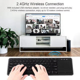 2.4Ghz Ultra Thin Wireless Touch Keyboard with Multi-Touch Touchpad for Windows 10/7 Android TV BOX Notebook Laptop Smart TV