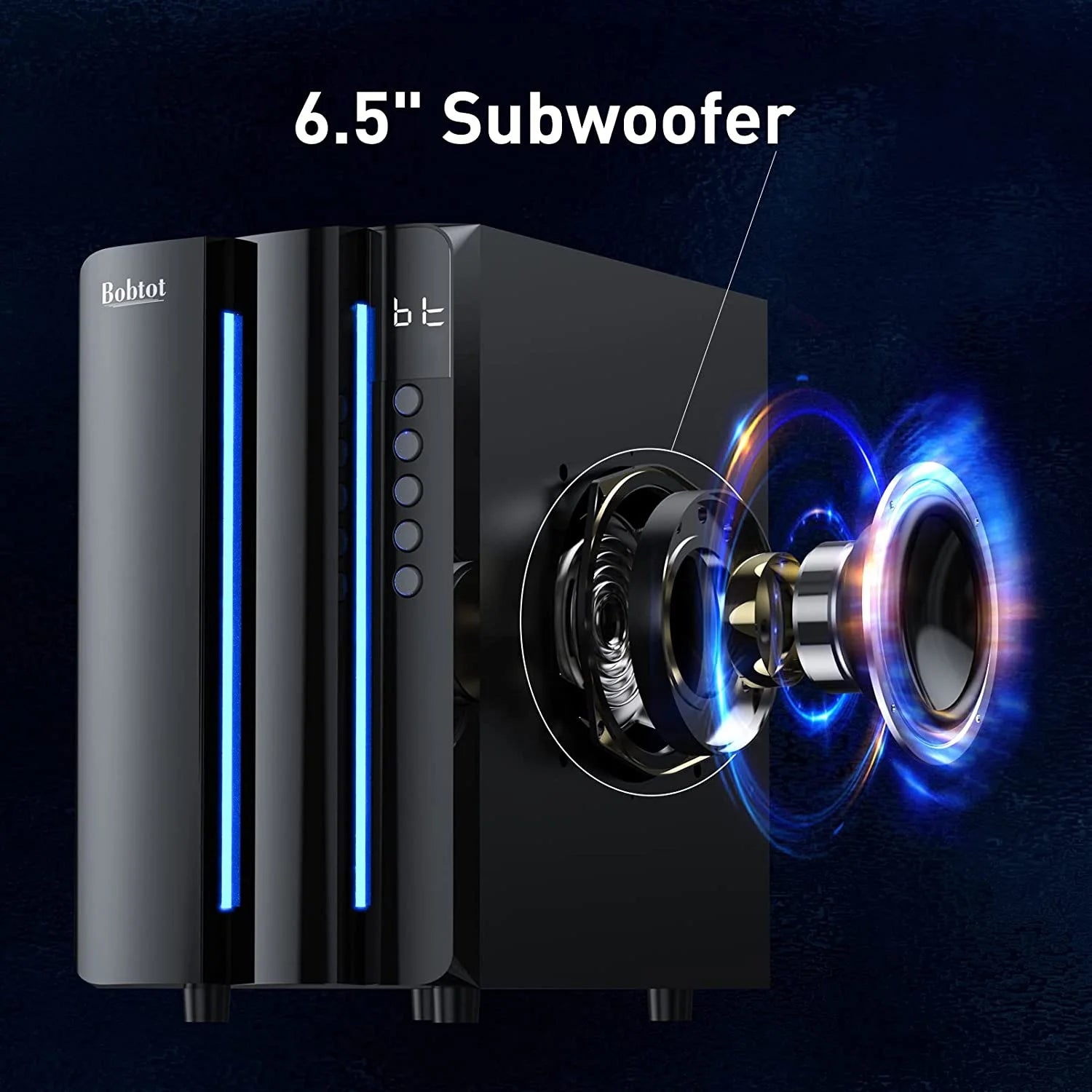 Home Theater System 800 Watts Peak Power 6.5" Subwoofer 5.1/2.1 Surround Sound Stereo Bluetooth Speakers Systems for TV