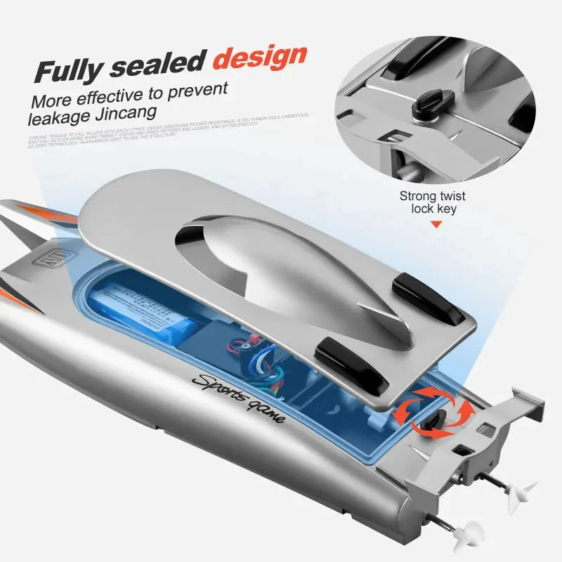 2.4G RC High Speed Racing Boat Waterproof Double Motor Remote Control Professional Speedboat 805 Gifts Toys for Boys