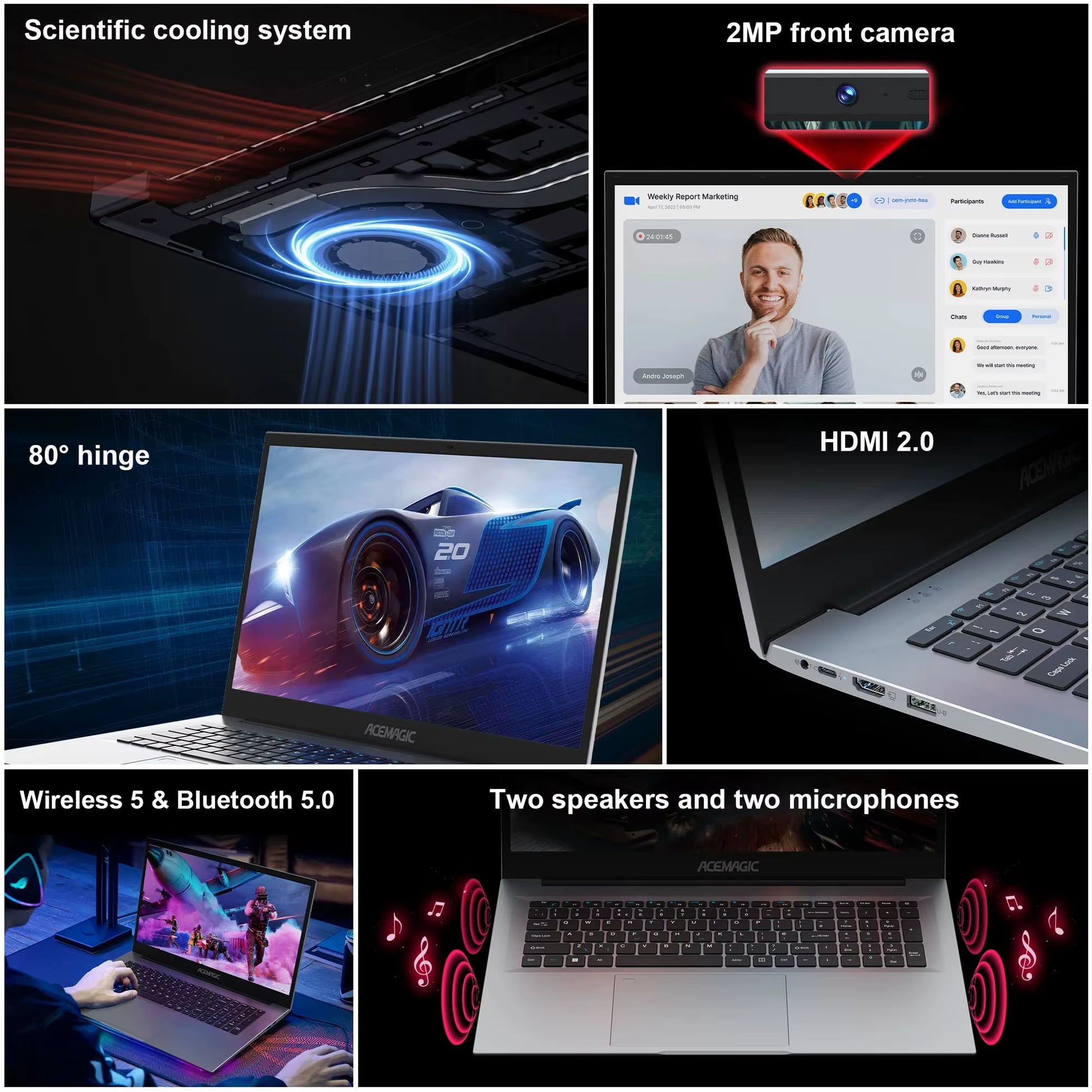 ACEMAGIC 18.5"Laptop Computer Windows 11 PRO 8000 Mah Battery  N150 Quad-Core Processor 16GB DDR4 RAM 512GB SSD Wifi5