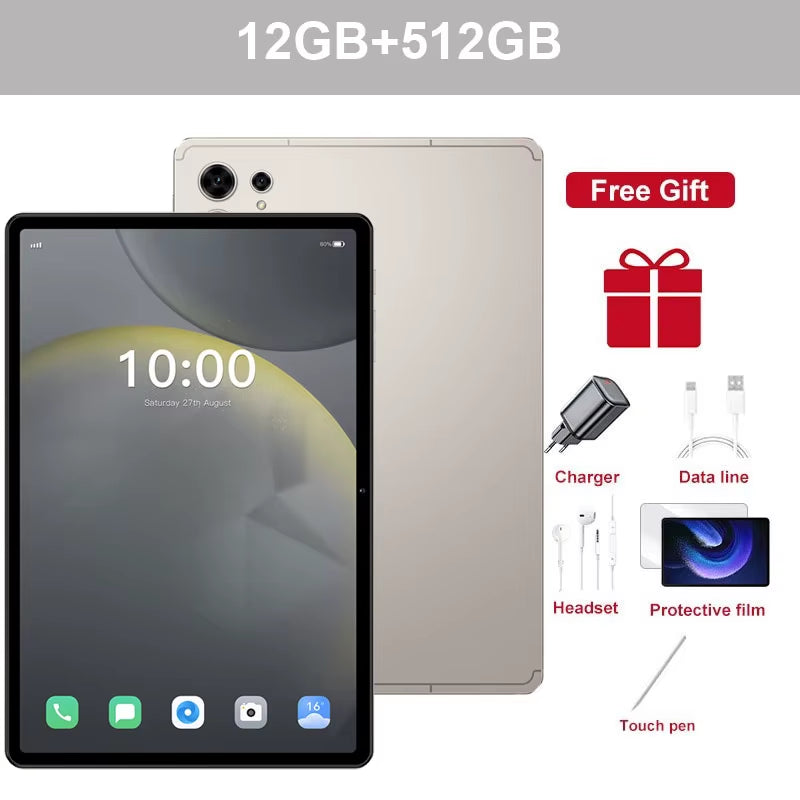 2025 Original Tab Pad 7S Pro 10" Android 15 Tablets Global Snapdragon 8 Gen3 22GB+2TB Tablet PC 10000Mah 5G Dual SIM Kids Tablet