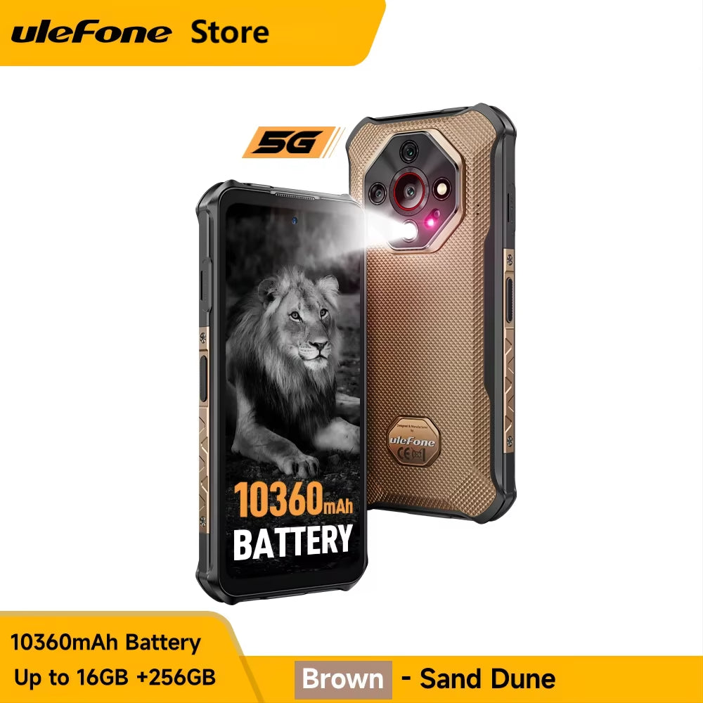 Armor X16 Pro 5G Rugged Phone 10360Mah up to 16GB RAM 256GB ROM 120Hz 6.56" Android Smartphone with Google Gemini