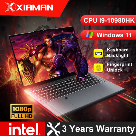 15.6 Inch Gaming Laptop  Core I9 10980HK IPS 1920*1080 Notebook PC Gamer 16GB RAM 1TB SSD Windows 11 Pro Laptop Computer