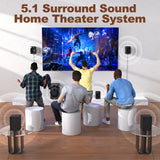 Surround Sound Systems Wireless Rear Satellite Speakers - 800W 6.5Inch Subwoofer 5.1/2.1 Channel Home Theater Systems with ARC Optical Bluetooth Input