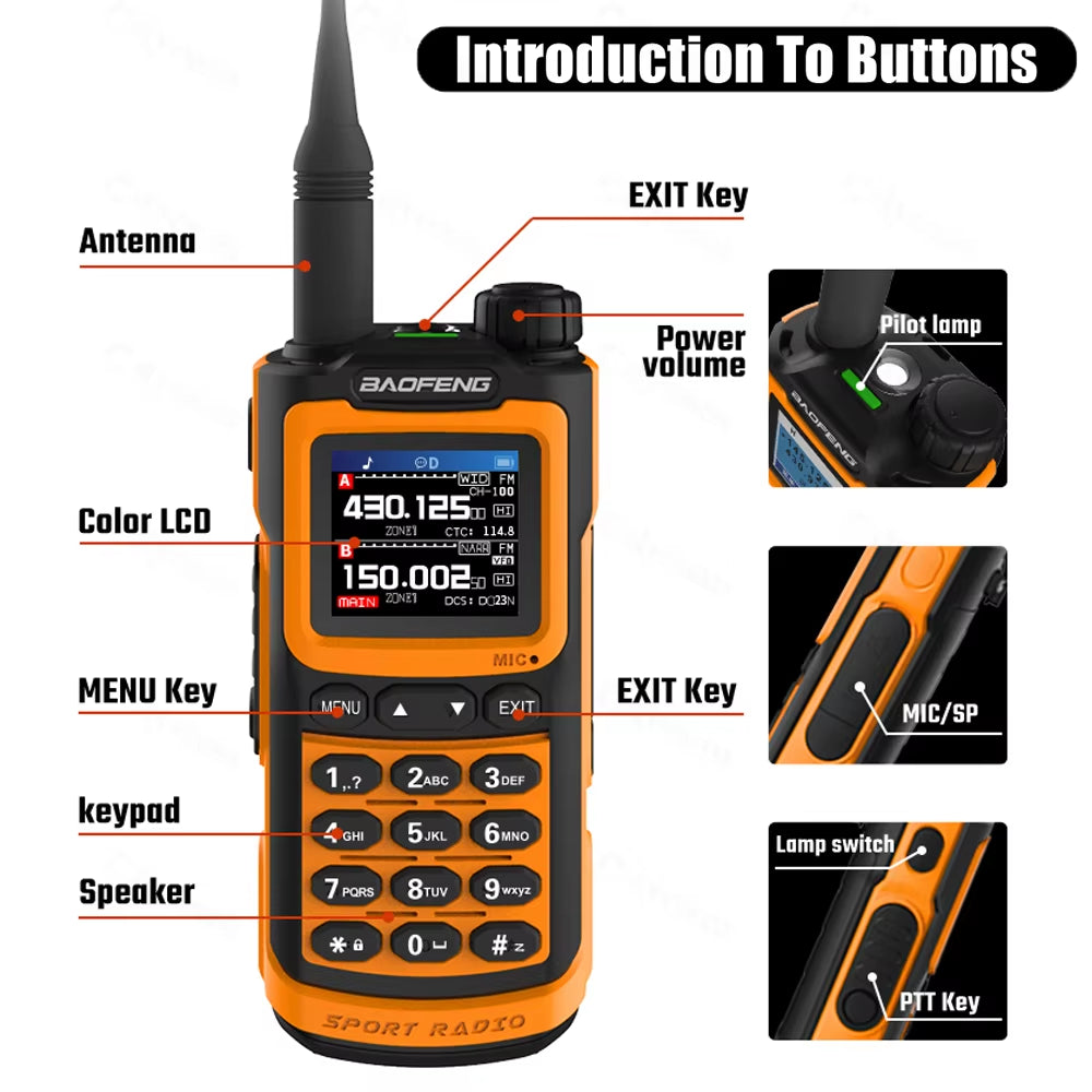 2026  UV-G30 Pro Walkie Talkie Long Range Portable 1000 Channel Ham FM Radios UHF VHF USB-C Charge 2-Way Radio Waterproof