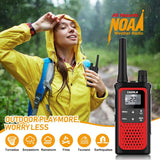 Long Range Rechargeable Walkie Talkies 3 Pack with NOAA Weather Alert, 22 Channels & USB-C Charging for Outdoor Adventures