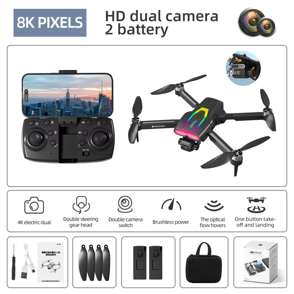 2025 New F199 RC Drone 4K Professinal with Wide Angle Triple HD Camera Foldable RC Helicopter WIFI FPV Height Hold Aircraft
