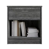 Versatile Wood Side Table for Living Room, Lounge, Stable and Sturdy Design. Minimalist Nightstand With1Drawer, Dark Gray