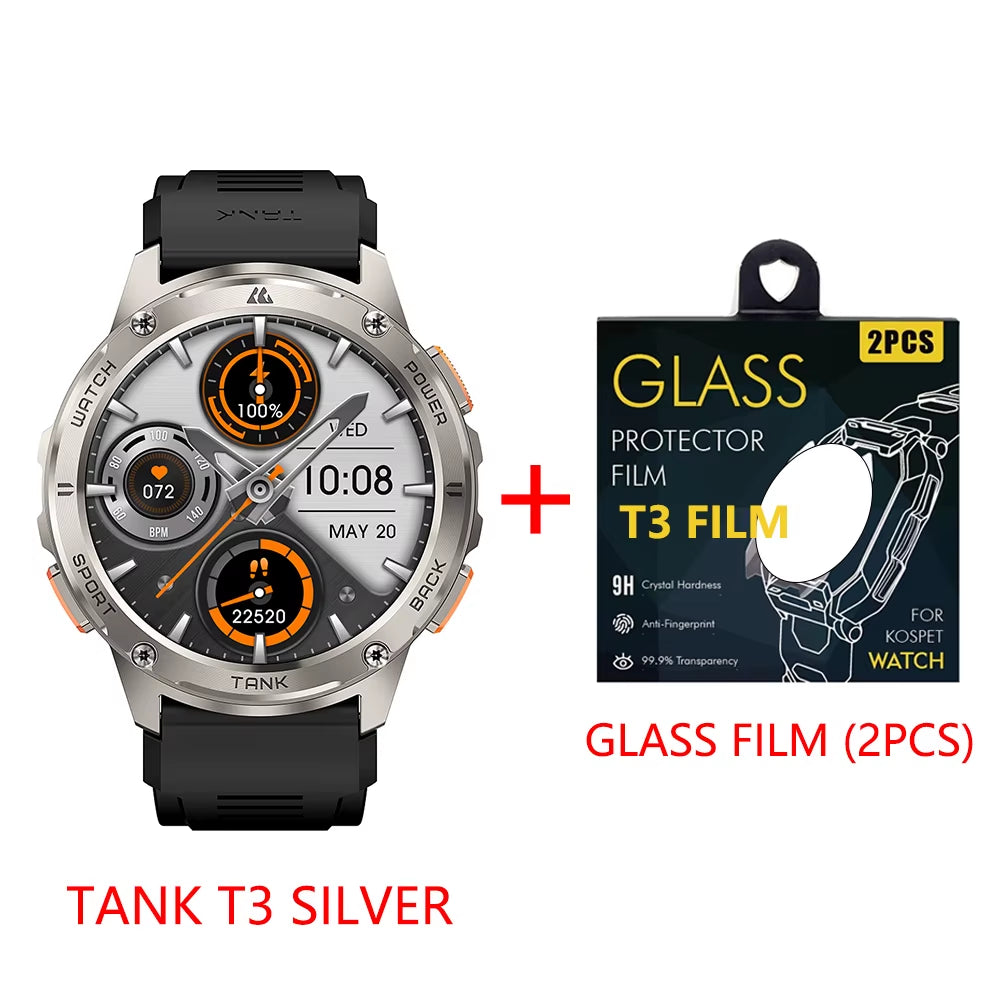 Original  TANK T3 Smart Watch for Men Military Smartwatch Women Digital Fitness Watches AMOLED AI Voice AOD Bluetooth