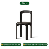 Rey Chair Nordic Beech Solid Wood Plywood Dining Stackable Vintage Curved Backrest Swiss Chair