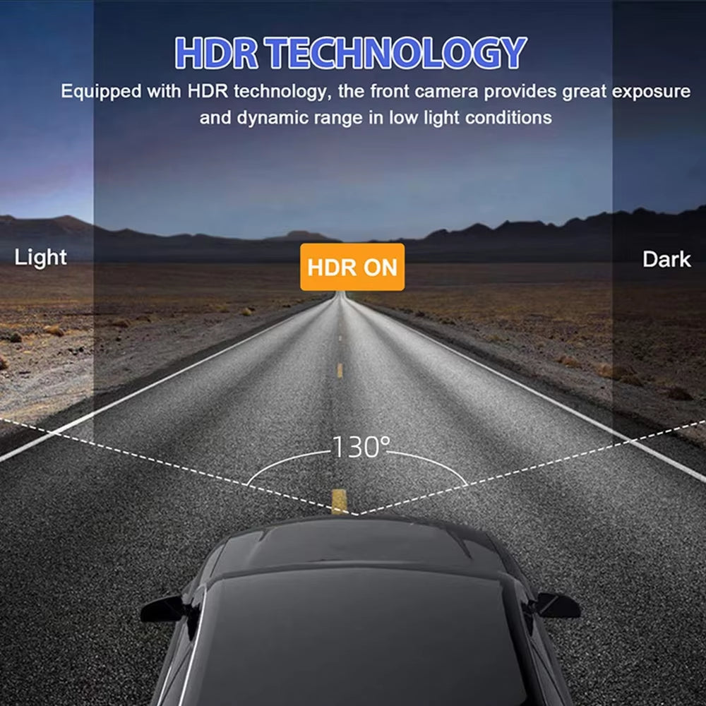 Dash Cam W/ IR Night Vision Loop Recording & 2" IPS Screen 1080P 3 Camera ， DVR Recorder, Video Recorder, Vehicle DVR