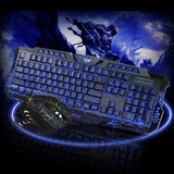 Tricolor Backlight Wired Game Keyboard Set Colorful Light-Emitting Game Keyboard Russian Keyboard