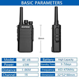 Mini Walkie Talkie Handheld BF-V8 BFV8 Gray Green Orange Intercom UHF HF Transceiver Walkie Talkie 10 KM