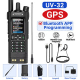 UV-32 GPS Walkie Talkie 10W Long Range Multi Band Bluetooth APP Programming Wireless Copy Frequency Type-C Two Way Radio