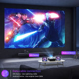 5G Wifi Bluetooth 4K Support Native 1080P, 15000LM Full HD Movie Projector, LCD Technology 300" Display Home Theater,(Projector Screen Included)