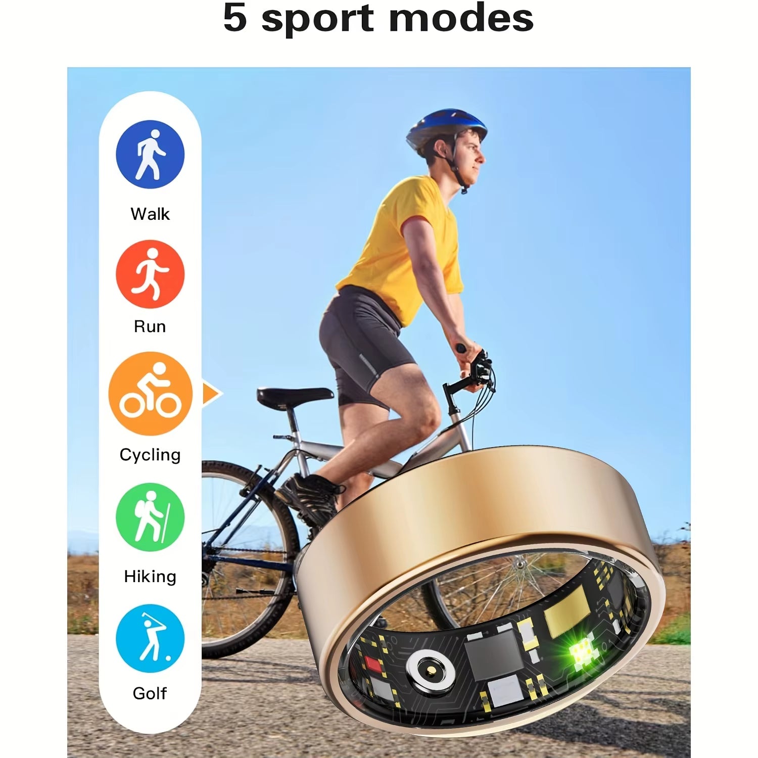 Smart Ring, Sleep Tracking, Motion Monitoring, Compatible with Iphone and Android, Smart Gift, Suitable for Women and Men
