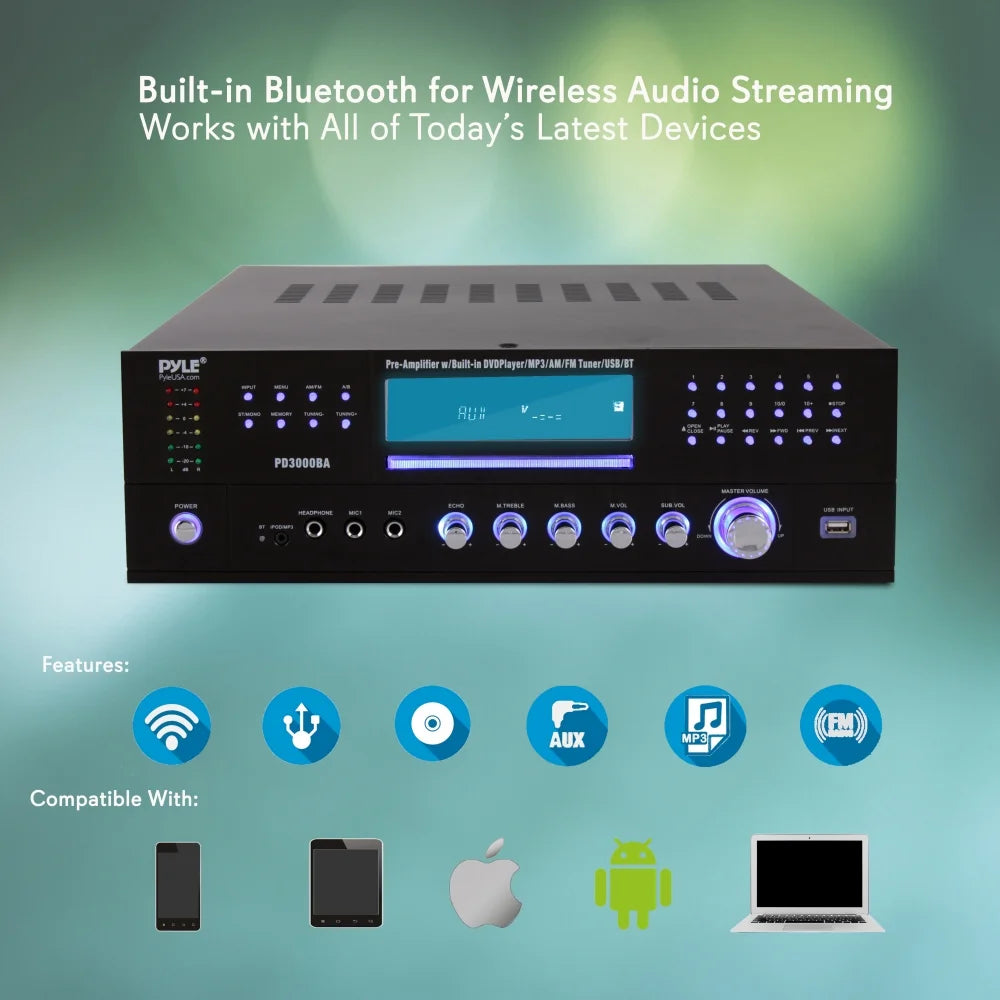 PD3000BA Home Theater Bluetooth Audio and Video Stereo Receiver