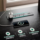 65-70 Inch TV Entertainment Center with LED Lights and Power Outlets for Living Room