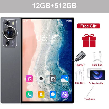 2025 Global Version New Original P60Pro Tablets Android 14 Tab 16GB+1TB 20000Mah High-End 5G Dual SIM Tablet PC with Keyboard