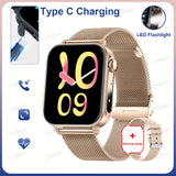 New Type-C Charging Bluetooth Call Smart Watch 1.83‘’ HD Full Screen Touch Flashlight 100+ Sports Mode Waterproof Smartwatch