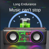 V8 Transparent Mecha Music Speakers Bluetooth Wireless 5.0 Bass Diaphragm Subwoofer TWS Stereo RGB Light Mini Party Speaker ﻿