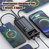 500000Mah 4In1 Solar Power Bank High Capacity 120W Fast Charging USB Typec LED Light Outdoor Battery for Iphone Samsung 2026 NEW