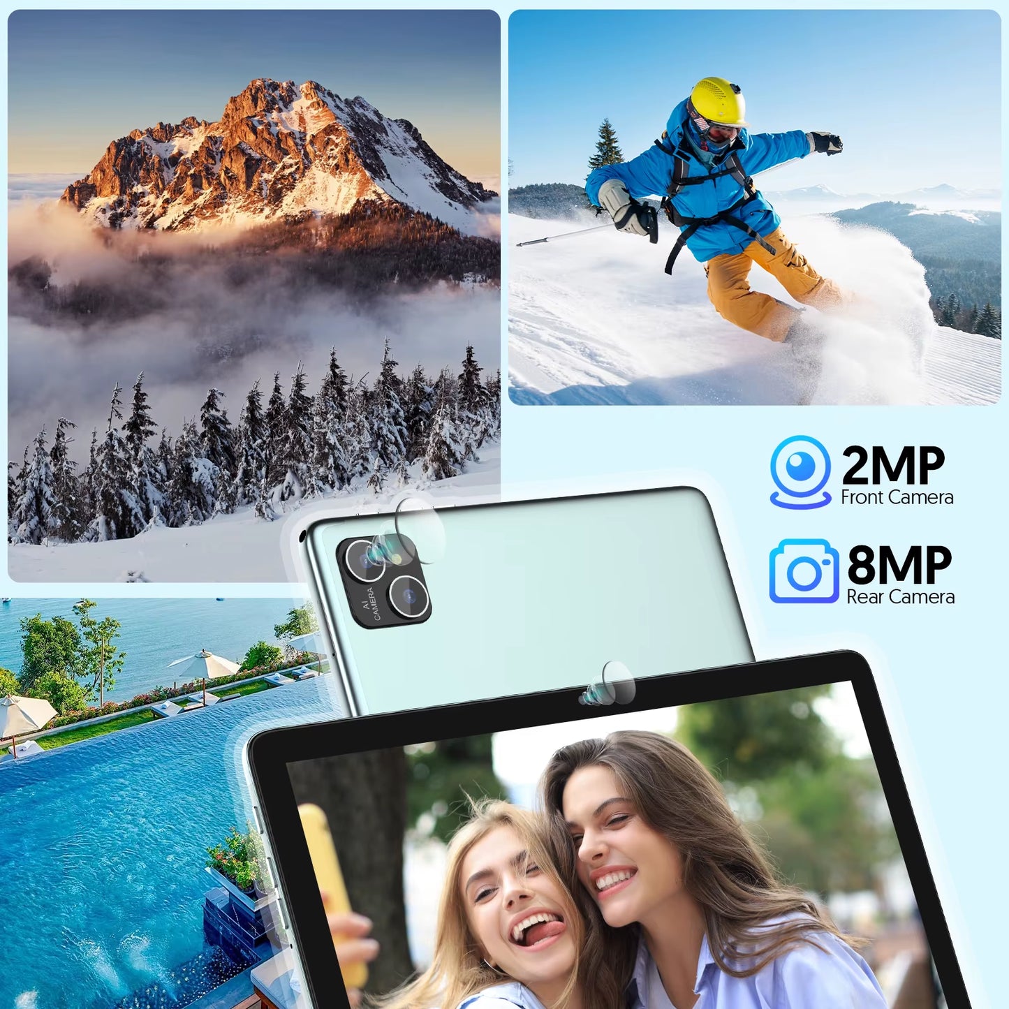 Android 14 Tablet, with Keyboard, Mouse, Protective Case, Stylus, 8(4+4) GB+128GB, Octa-Core Processor, GMS Certification