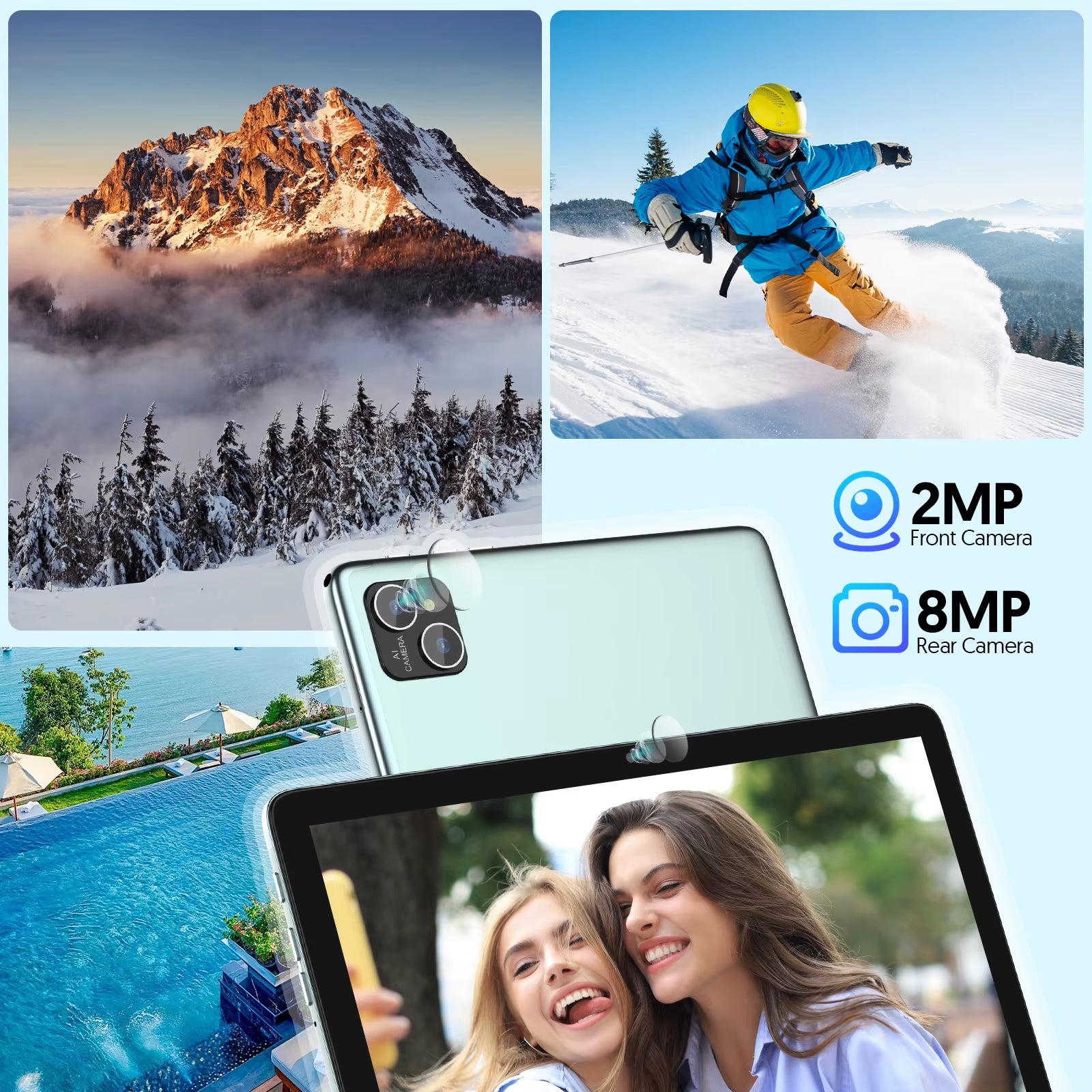 Android 14 Tablet, with Keyboard, Mouse, Protective Case, Stylus, 8(4+4) GB+128GB, Octa-Core Processor, GMS Certification