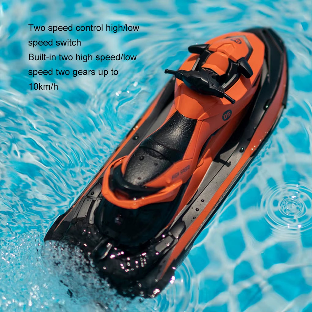 Mini Jet Ski High-Speed RC Motorboat Waterproof High-Speed Rc Toys Simulation Body Remote Control Boat for Kids Gift