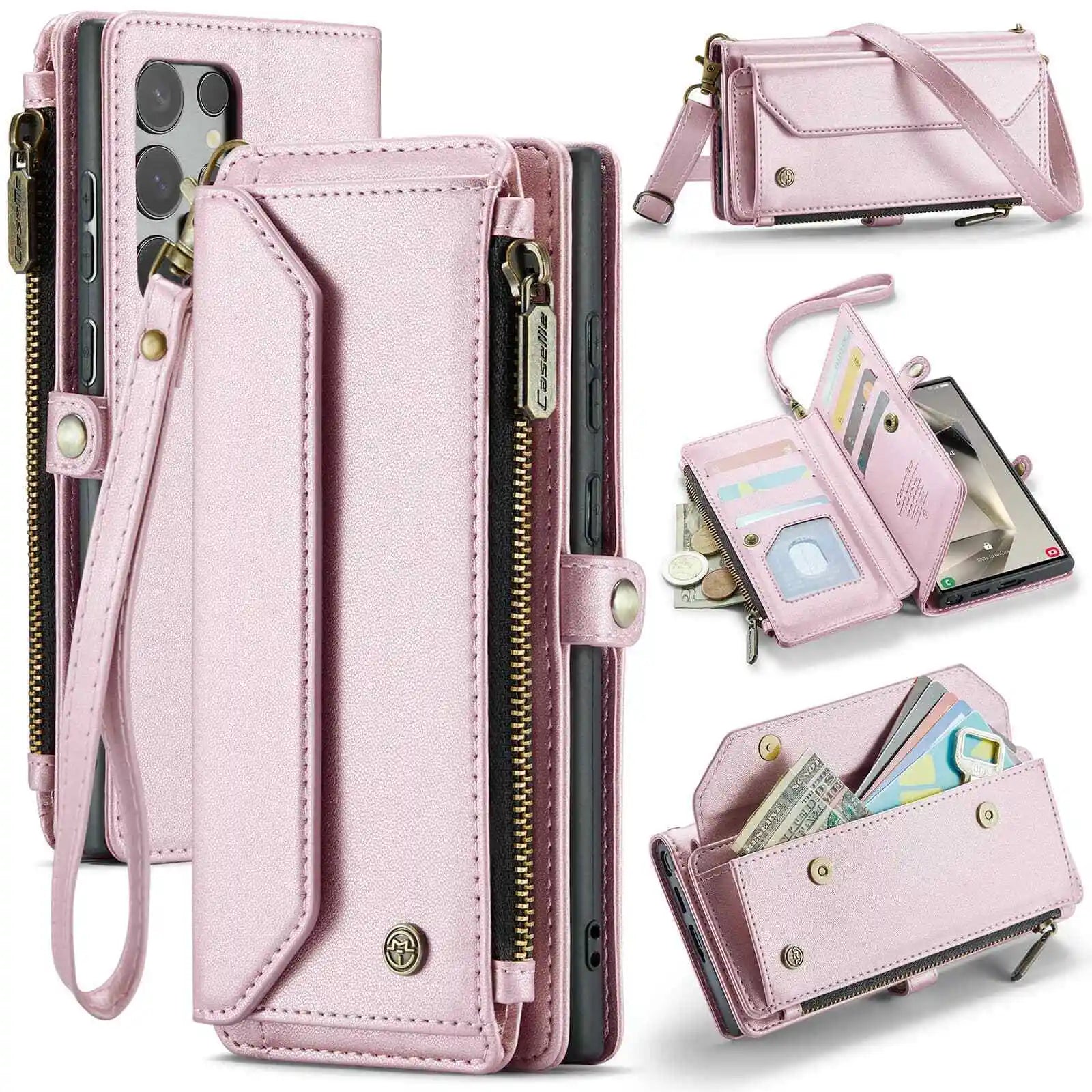 Crossbody for Samsung Galaxy S24 S23 Ultra S22 S21 S20 Case Wallet Card Holder