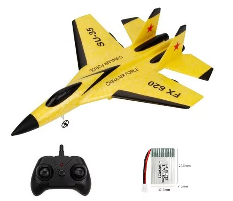 RC Foam Aircraft SU-35 SU-57 2.4G Aircraft with LED Wireless Electronic Control Glider Fixed Wing Aircraft Foam Boys Outdoor Toy