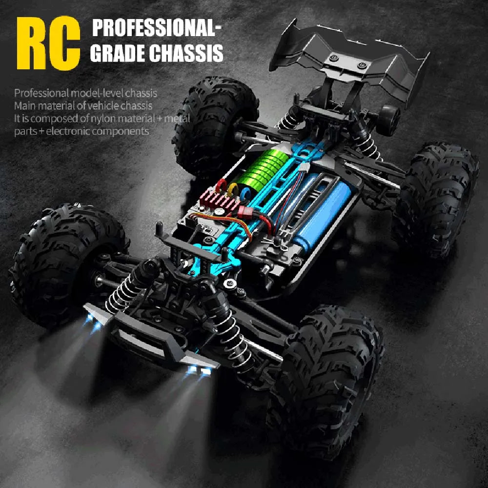 16101 /16102 PRO 1:16 High Speed RC Car with LED Light Drift 70KM/H 4WD RC Off-Road Car Monster Truck Toy for Kid Gifts
