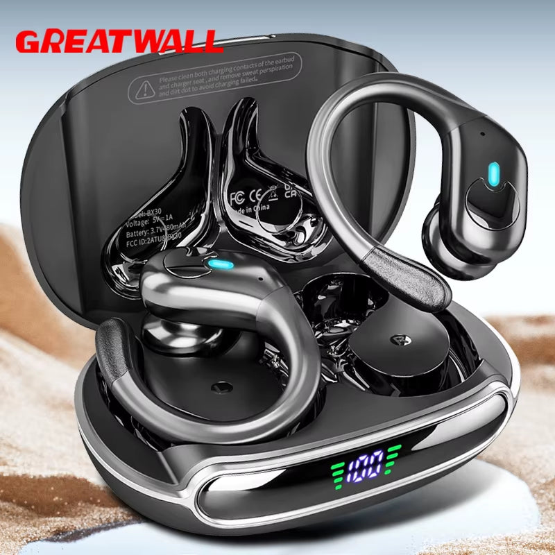 Wireless Earphones Headphones Hifi Music Stereo Sport Noise Reduction Headset Charging Box Led Display HD Call Earbuds