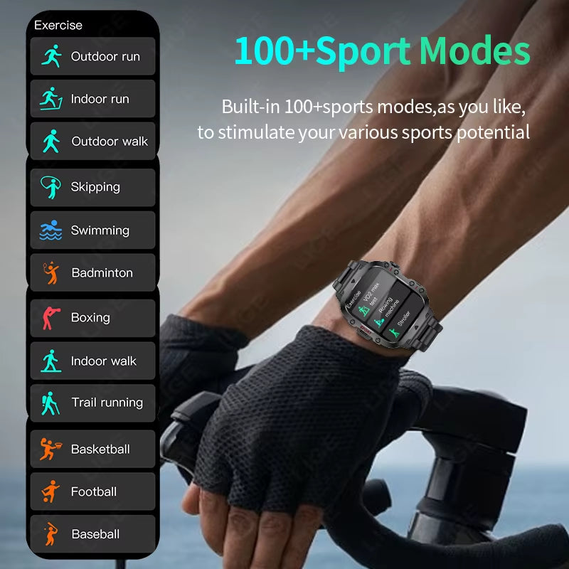 2024 New for Xiaomi Military Smart Watch Men IP68 5ATM Outdoor Sports Fitness Tracker Health Monitor 1.96" BT Call Smartwatch