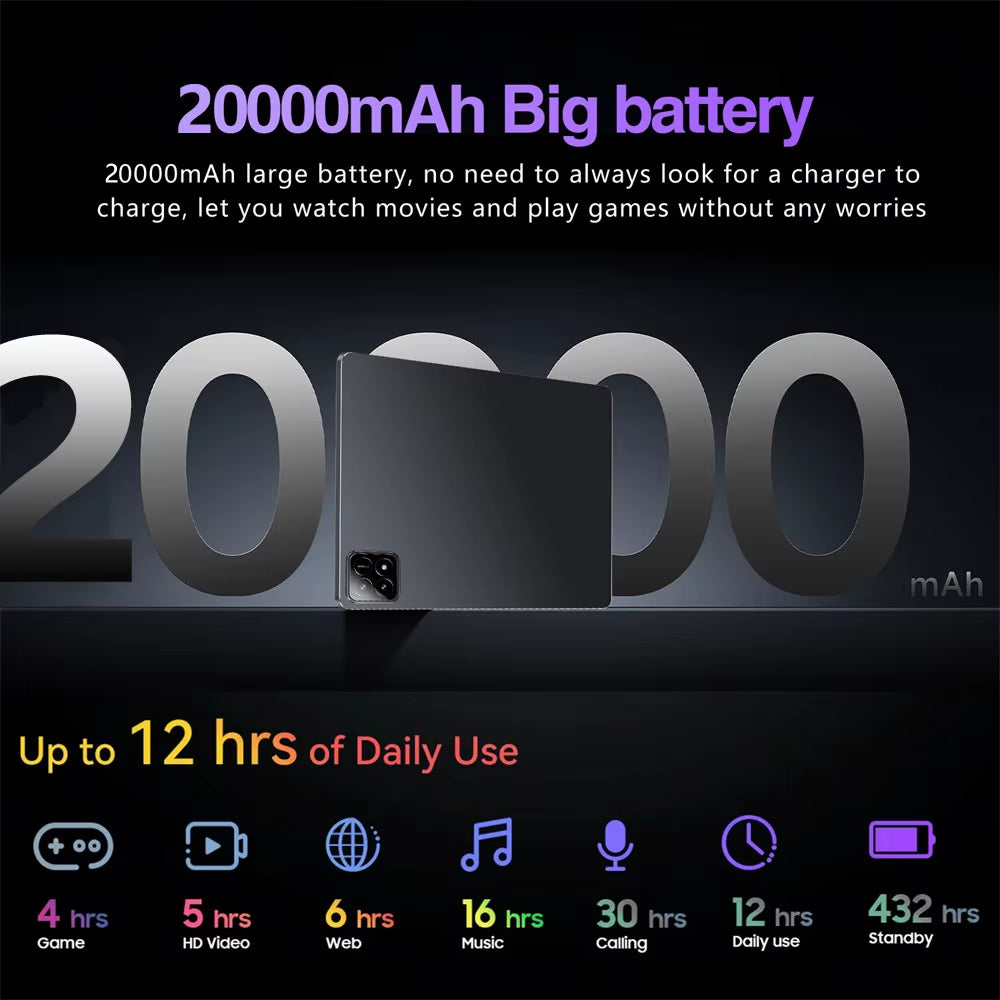 2025 New Original Pad 7S Pro Tablet 11Inch Android Tab 4G 5G Dual SIM 20000Mah WIFI HD Screen Children'S Tablets Kids Tablet PC