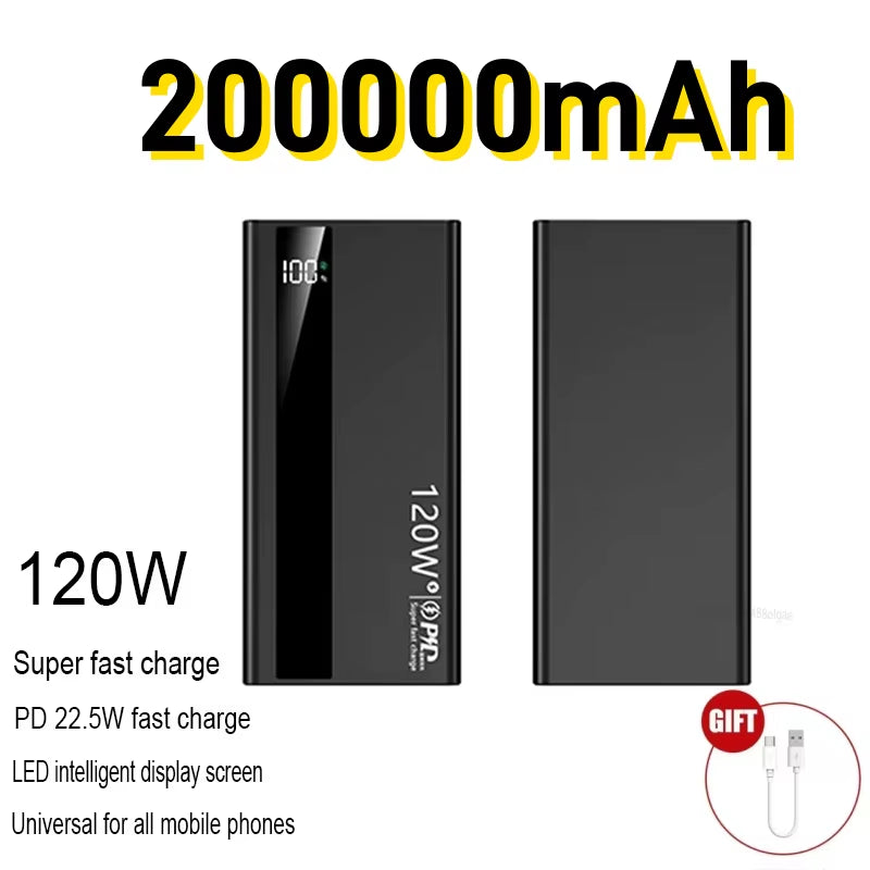 500000Mah Power Bank 120W Fast Charging Large Capacity Power Bank PD 20W Suitable for All Mobile Phones Long Endurance
