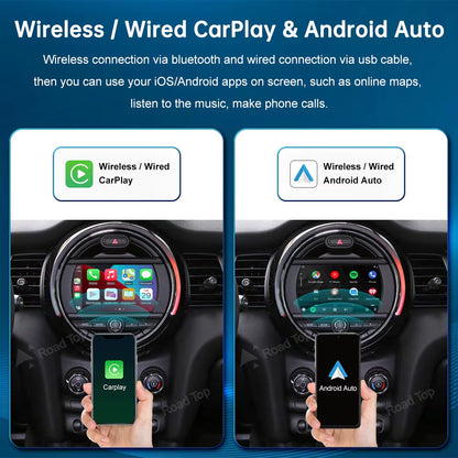 Roadtop Wireless Carplay Android Auto for Mini R55 R56 R57 R58 R60 R61 F54 F55 F56 Clubman Countryman Cooper John Cooper Works