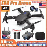 RC Drone New E88Pro 4K Professinal 2 Batteries with 1080P Wide Angle Dual HD Camera Foldable RC Helicopter WIFI FPV Height Hold