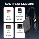 USB C 8-In-1 Card Reader Multi-Functional Card Reader Support SD/TF/CF/MS Card Read 5Gbps Write Read U Disk Flash Card Adapter